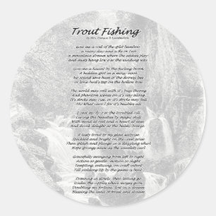 Trout Vist gedicht Ronde Sticker