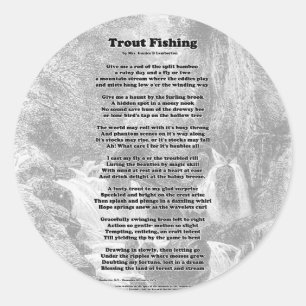 Trout Vist gedicht Ronde Sticker