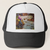 Trout Vist onder de Herfsten Trucker Pet (Voorkant)