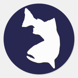 TROUT VIST VECTOR GRAFISCH RONDE STICKER