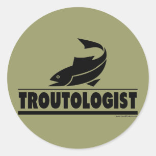 Troutineoloog - Humoureus forel vis Ronde Sticker