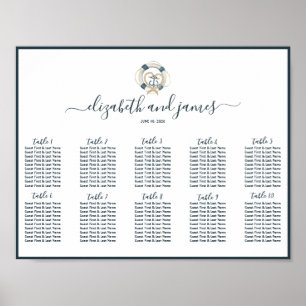 Troutse Navy & Witte Tafelstoelen Poster