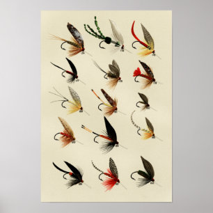 Troutvliegen 174 tot 188 Vintage Poster
