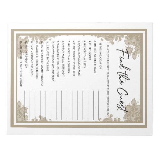 Trouver Le Bloc-Notes Du Jeu Invité (Devant)