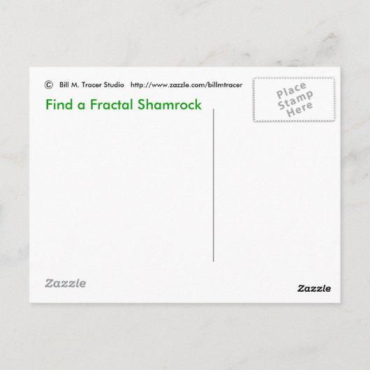 Trouver une carte postale Shamrock fragile (Dos)