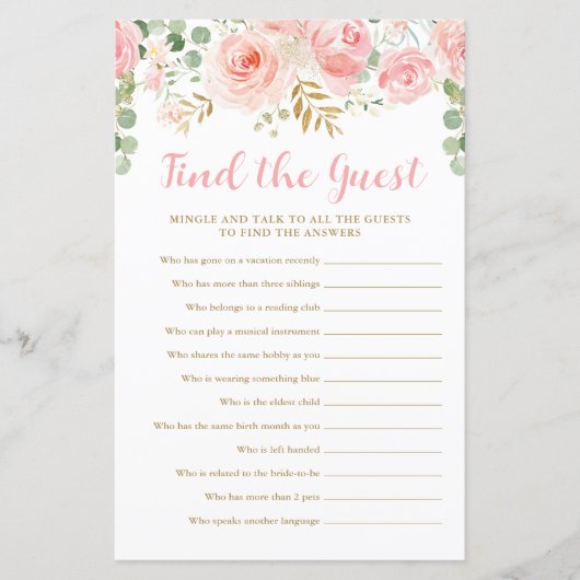 Trouvez la carte de jeu Baby shower invité (Devant)