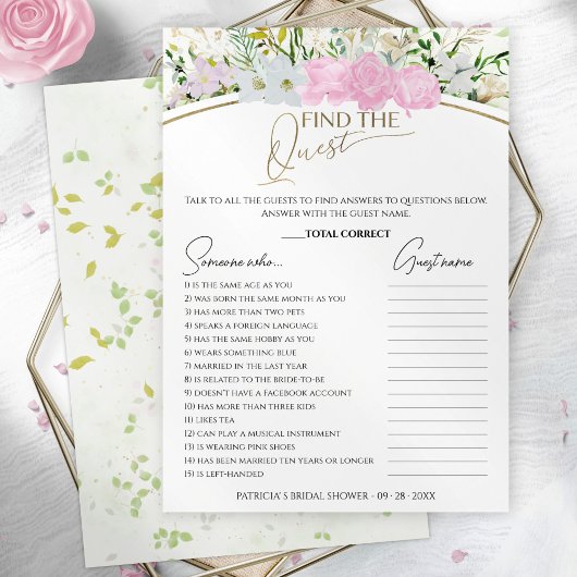 Trouvez la carte de jeu de la douche de mariée Wil