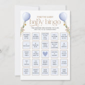 Trouvez La Carte De Jeu Du Baby shower Bleu Invité (Devant)