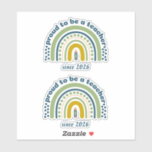 Trouw aan het zijn van een leraar Retro Blauw Groe Sticker