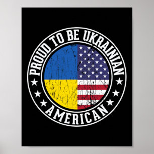 Trouw aan Oekraïens-Amerikaanse vlagkleuren onders Poster