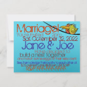 Trouw Aankondiging, 2 Vogels op een Draad, Grappig Kaart (Achterkant)