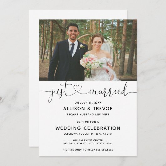 Trouw Aankondiging Bruiloftsreceptie (Voorkant / Achterkant)