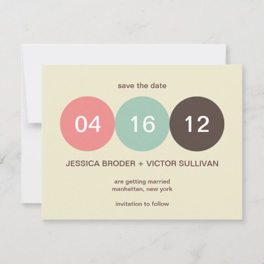 Trouw aankondiging save the date kaart met ecru pa (Voorkant)