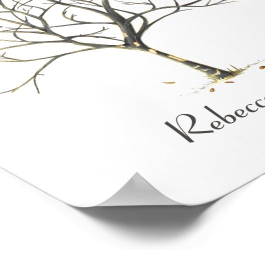 Trouw Aanpasbare Vingerafdruk Boom Poster (Hoek)