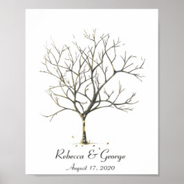 Trouw Aanpasbare Vingerafdruk Boom Poster