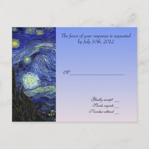 trouw acceptatiekaart, van gogh sterrennacht briefkaart