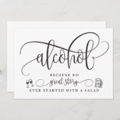 Trouw Alcohol Bar Bord Kaart (Voorkant / Achterkant)