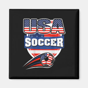 Trouw Amerika Voetbalfans T-shirt - Usa Vlag Voetb Magneet