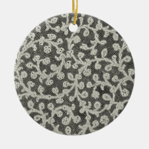 Trouw Antieke Kant Linnen Wit Klassiek Mooi Keramisch Ornament