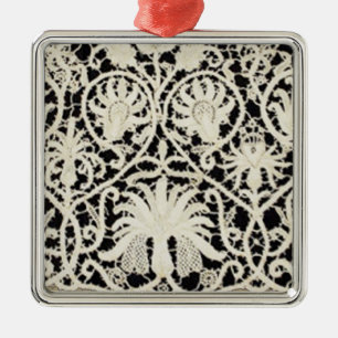 Trouw Antieke Kant Linnen Wit Klassiek Mooi Metalen Ornament