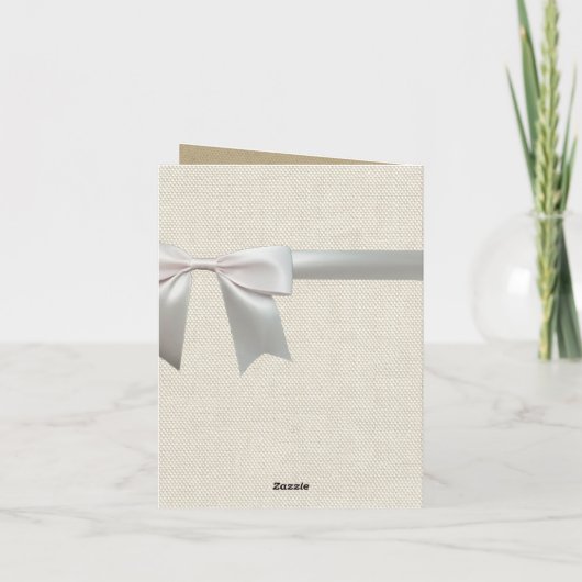 Trouw Antieke Kant Linnen Wit Klassiek Mooie Bedankkaart (Achterkant)