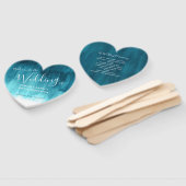 Trouw aqua moderne getinte kunstprogramma ventilat handwaaier (Niet-gemonteerd)