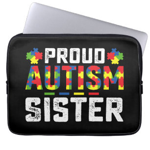 Trouw Autisme Zus Bewustzijn Autistisch Gezin Laptop Sleeve