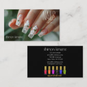 Trouw bloem nagelkunst manicure loyaliteit  visitekaartje (Voorkant / Achterkant)