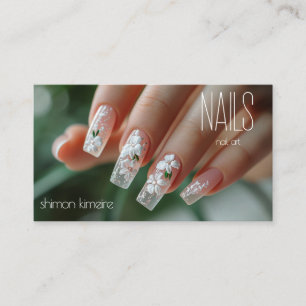 Trouw bloem nagelkunst manicure Loyalty Visitekaartje