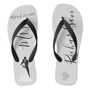Trouw Bruid Slippers Persoonlijke Datum Naam Teenslippers