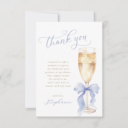 Trouw Bruidsfeest Dank Je Kaart Blauw (Voorkant)