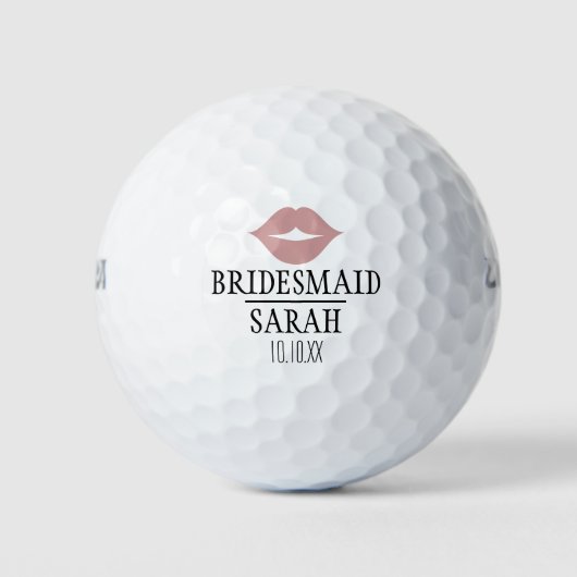 Trouw bruidsmeisje roze lippenstift golfballen (Voorkant)