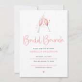 Trouw Bruiloft Brunch Aquarel Blush Uitnodiging (Voorkant)