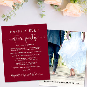 Trouw Bruiloft Burgundy Happily Ever After Feest U
