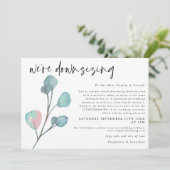 Trouw Bruiloft Downsizing Script Modern Eucalyptus Aankondiging (Staand voorkant)