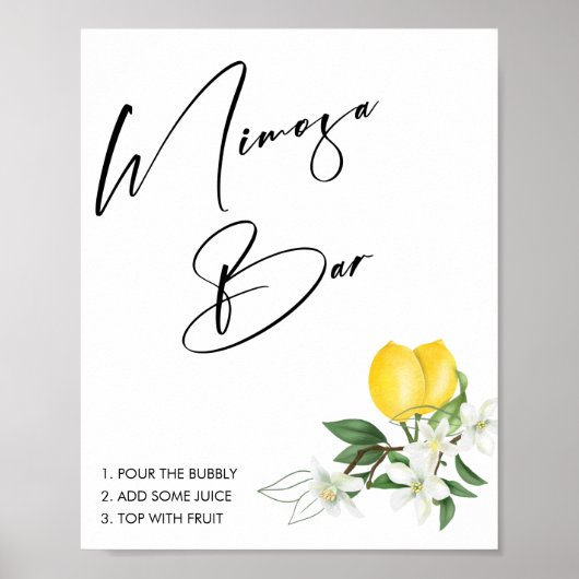 Trouw Bruiloft Mimosa Bar Bord Poster (Voorkant)
