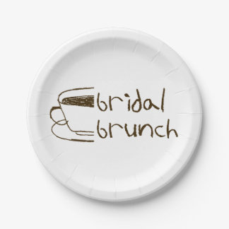 Trouw Brunch Whimsische koffiemok Tekening Trouwen Papieren Bordje
