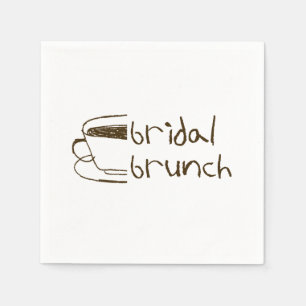 Trouw Brunch Whimsische koffiemok Tekening Trouwen Servet