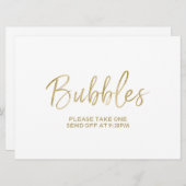 Trouw "Bubbels" Afscheid Bord | Stijlvol Kaart (Voorkant / Achterkant)