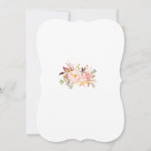 Trouw Charm Pink Blush Bloemen Gouden Lijst Kaart (Achterkant)