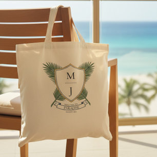 Trouw Crest Tropisch Palmblad Resort Welkom Tote Bag