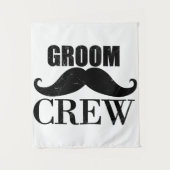 Trouw Crew Bachelorfeest Huwelijk Zwart Cadeau Wandkleed (Voorkant)