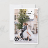 Trouw Dank Je Foto Modern Eenvoudig Elegant Bedankkaart (Voorkant)