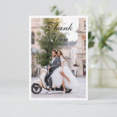 Trouw Dank Je Foto Modern Eenvoudig Elegant Bedankkaart (Staand voorkant)