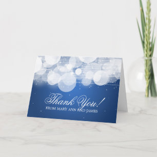 Trouw "Dank je" Glow & Sparkle Blauw Bedankkaart