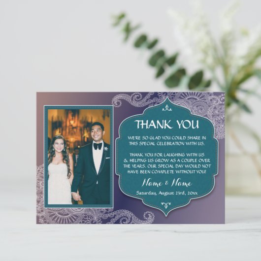 Trouw Dank Je Henna Foto Arabische Trouw Save The Date (Staand voorkant)