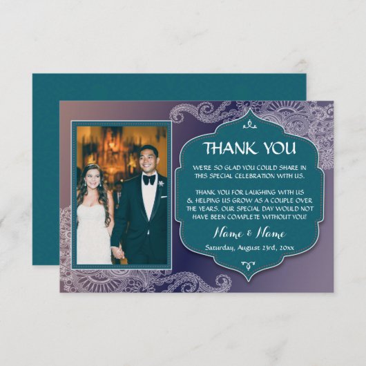 Trouw Dank Je Henna Foto Arabische Trouw Save The Date (Voorkant / Achterkant)