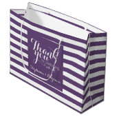 Trouw Dank je met bruid en bruidegom naam Large Cadeautasje (Voorkant Gekanteld)