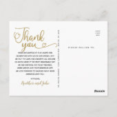 Trouw Dank Je Wel | Gouden Schrift Over Foto Briefkaart (Achterkant)