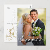 Trouw Dank Je Wel | Handgeschreven Schrift Over Fo Briefkaart (Voorkant / Achterkant)